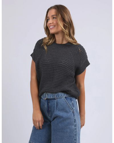 Isla Knit Vest - Charcoal-Foxwood-Lima & Co