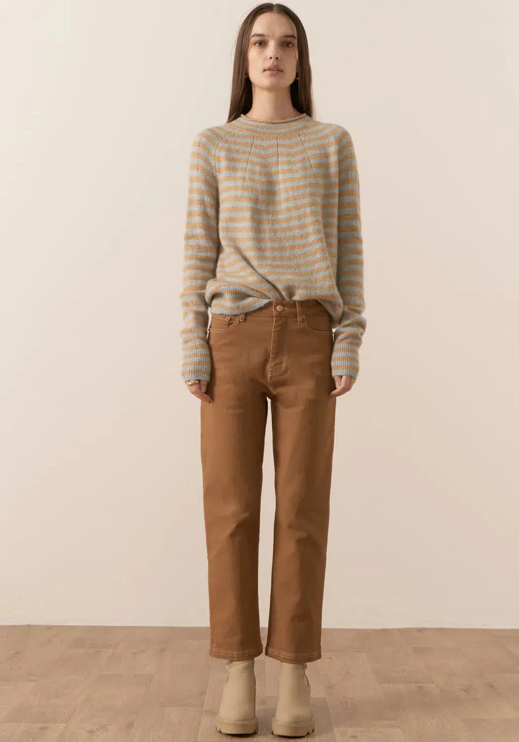 Jane Striped Knit - Blue/Sand-POL Clothing-Lima & Co