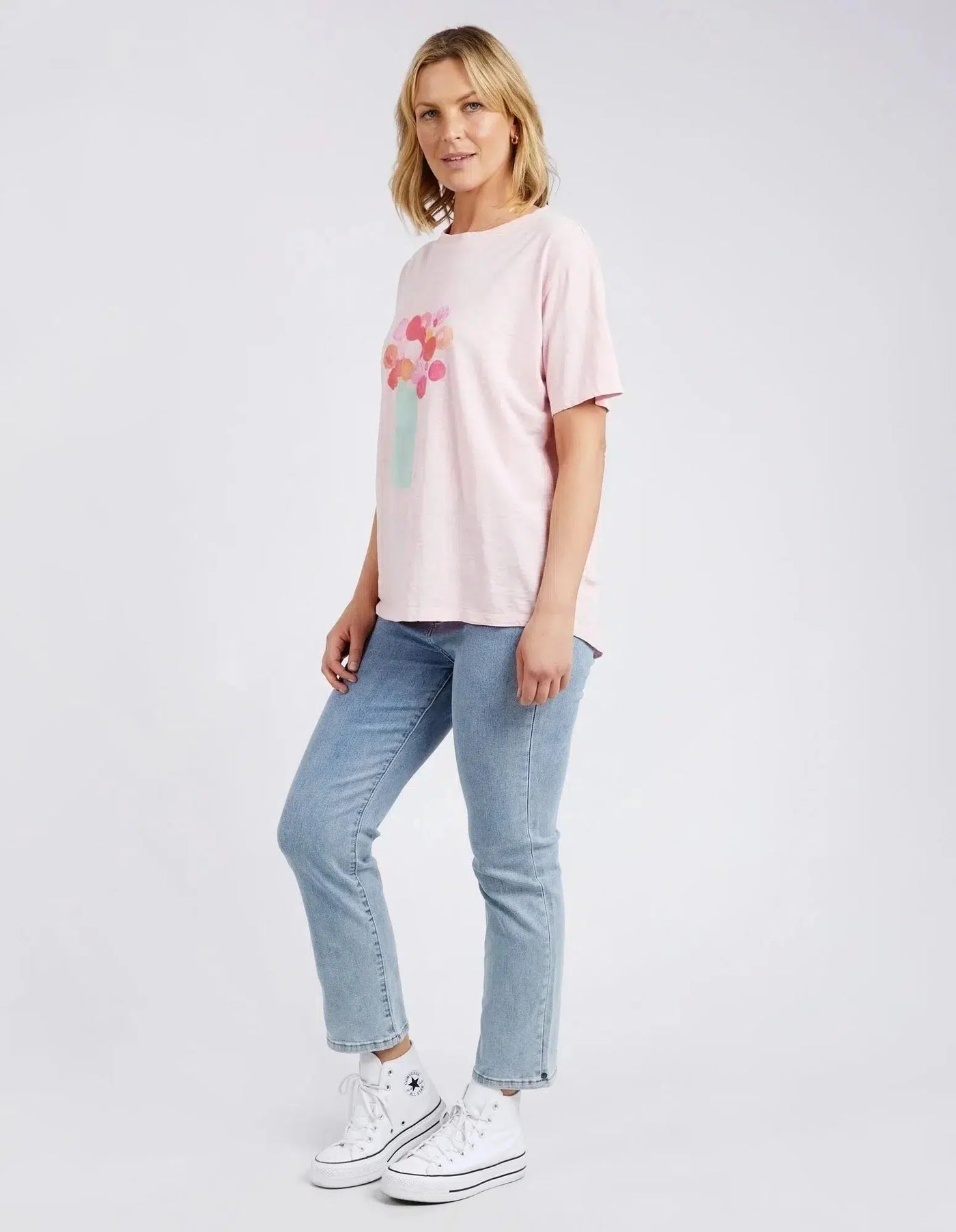 Janey Floral Tee - Pink-Elm Lifestyle-Lima & Co