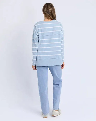 Jayne Stripe Throw On Top - Sky-Foxwood-Lima & Co
