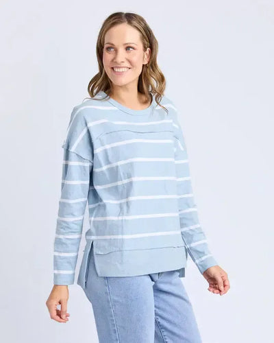 Jayne Stripe Throw On Top - Sky-Foxwood-Lima & Co