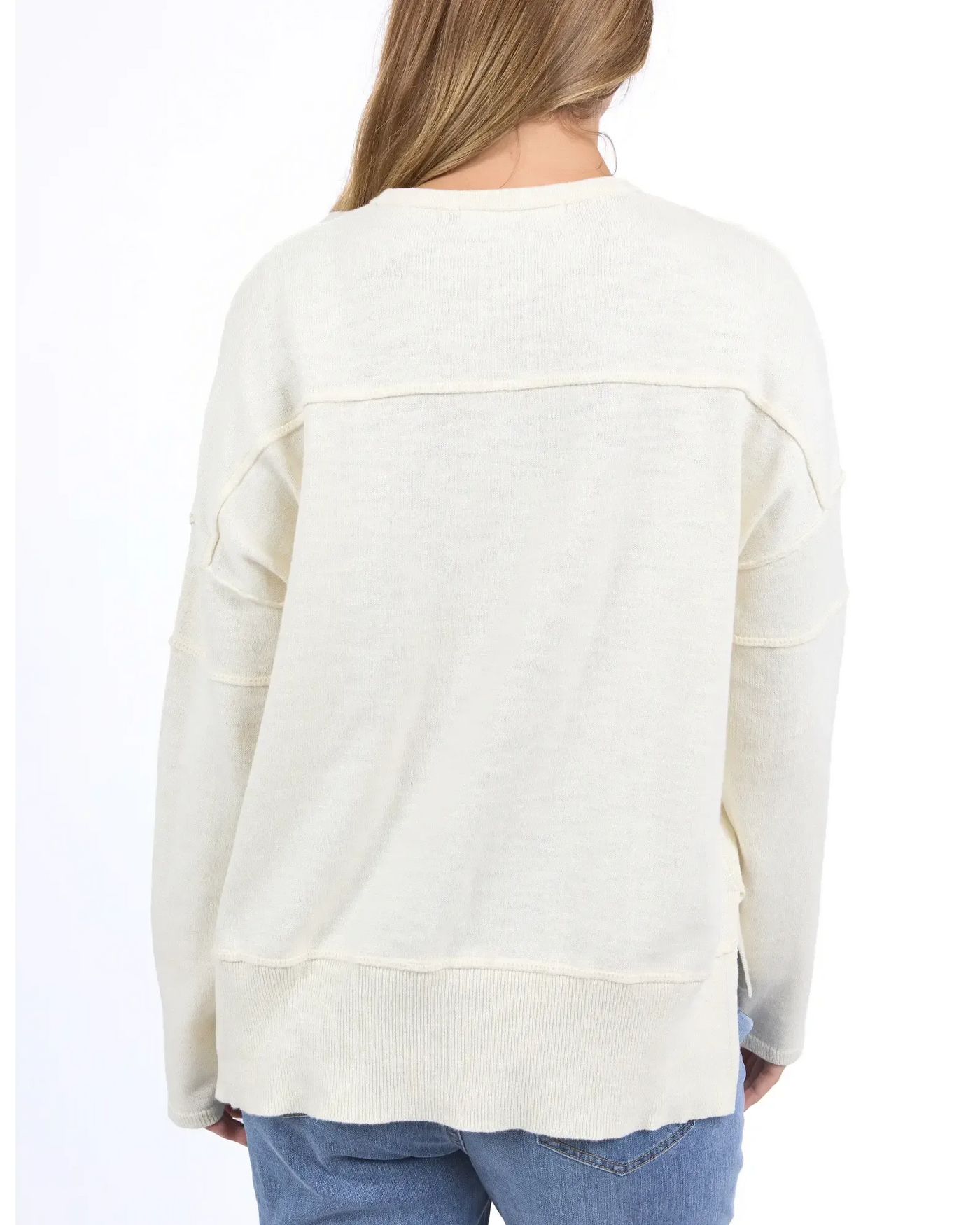 Jayne Throw On Knit - Vintage White-Foxwood-Lima & Co