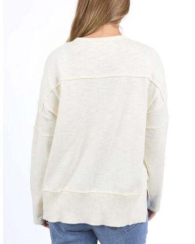 Jayne Throw On Knit - Vintage White-Foxwood-Lima & Co
