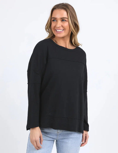 Jayne Throw On Top - Black-Foxwood-Lima & Co