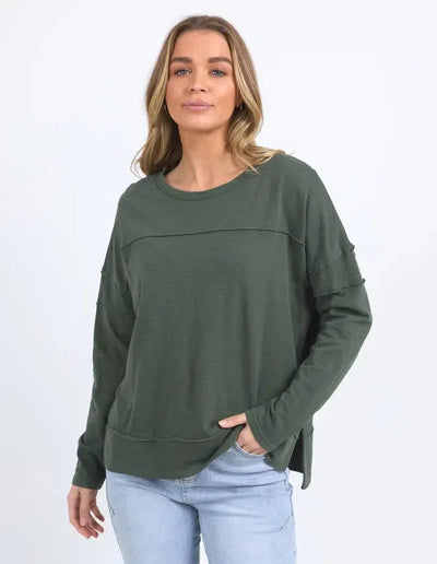 Jayne Throw On Top - Khaki-Foxwood-Lima & Co