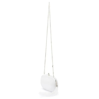 Jenna Feather Tassel Clutch - White/Silver-Olga Berg-Lima & Co