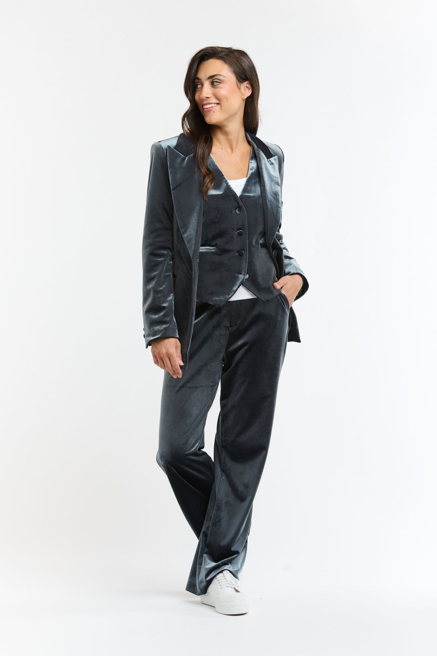Jets Velvet Jacket - Grey-Italian Star-Lima & Co