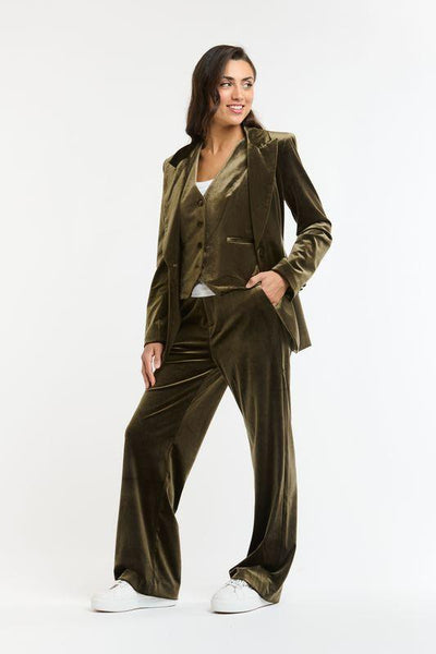 Jets Velvet Jacket - Khaki-Italian Star-Lima & Co