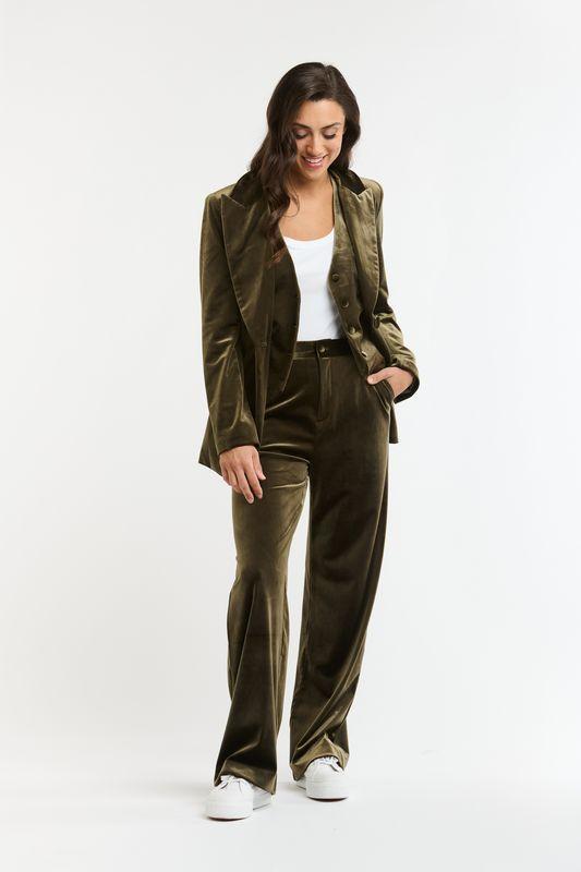 Jets Velvet Jacket - Khaki-Italian Star-Lima & Co