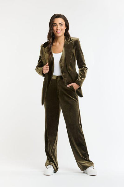 Jets Velvet Jacket - Khaki-Italian Star-Lima & Co