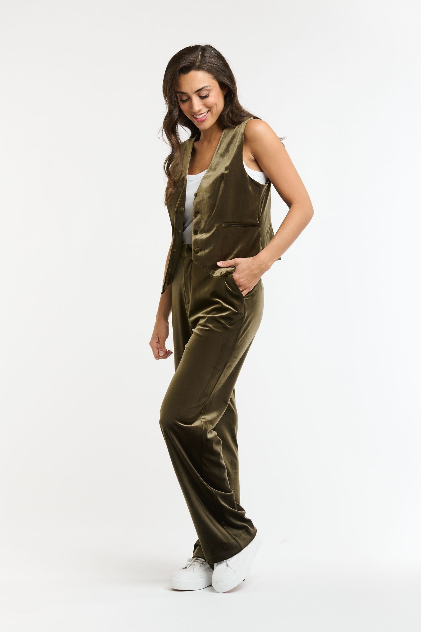 Jets Velvet Pant - Khaki-Italian Star-Lima & Co