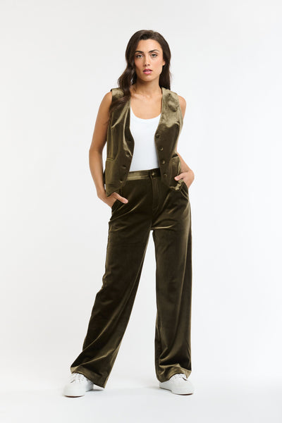 Jets Velvet Pant - Khaki-Italian Star-Lima & Co