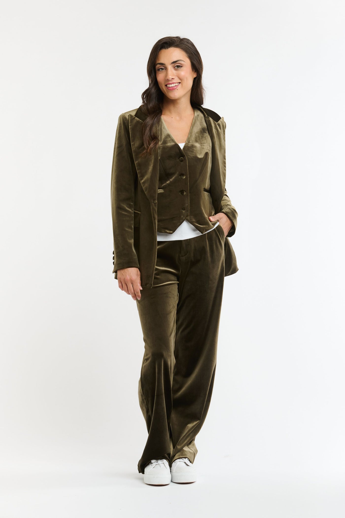 Jets Velvet Vest - Khaki-Italian Star-Lima & Co