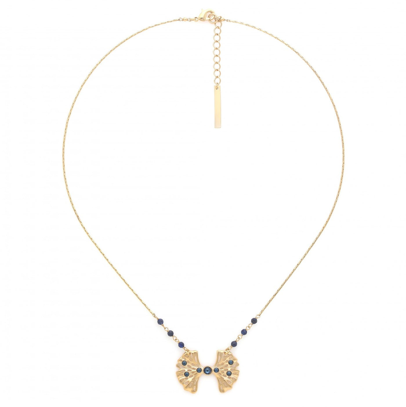 Jinka Ribbon Ginko Leaf Necklace-Franck Herval-Lima & Co