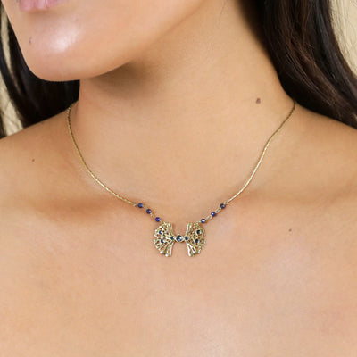 Jinka Ribbon Ginko Leaf Necklace-Franck Herval-Lima & Co