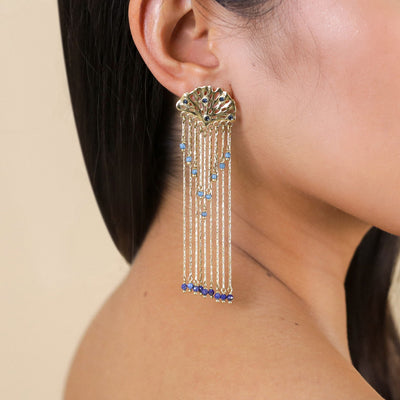 Jinka Tassel Chain Post Earring-Franck Herval-Lima & Co