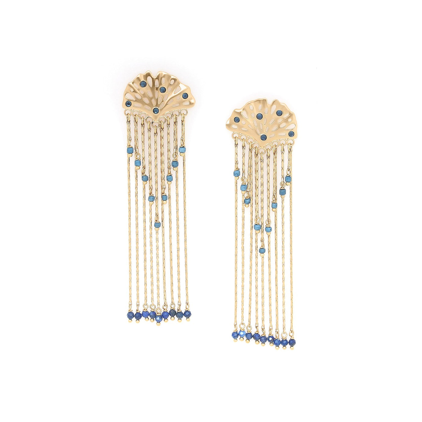 Jinka Tassel Chain Post Earring-Franck Herval-Lima & Co