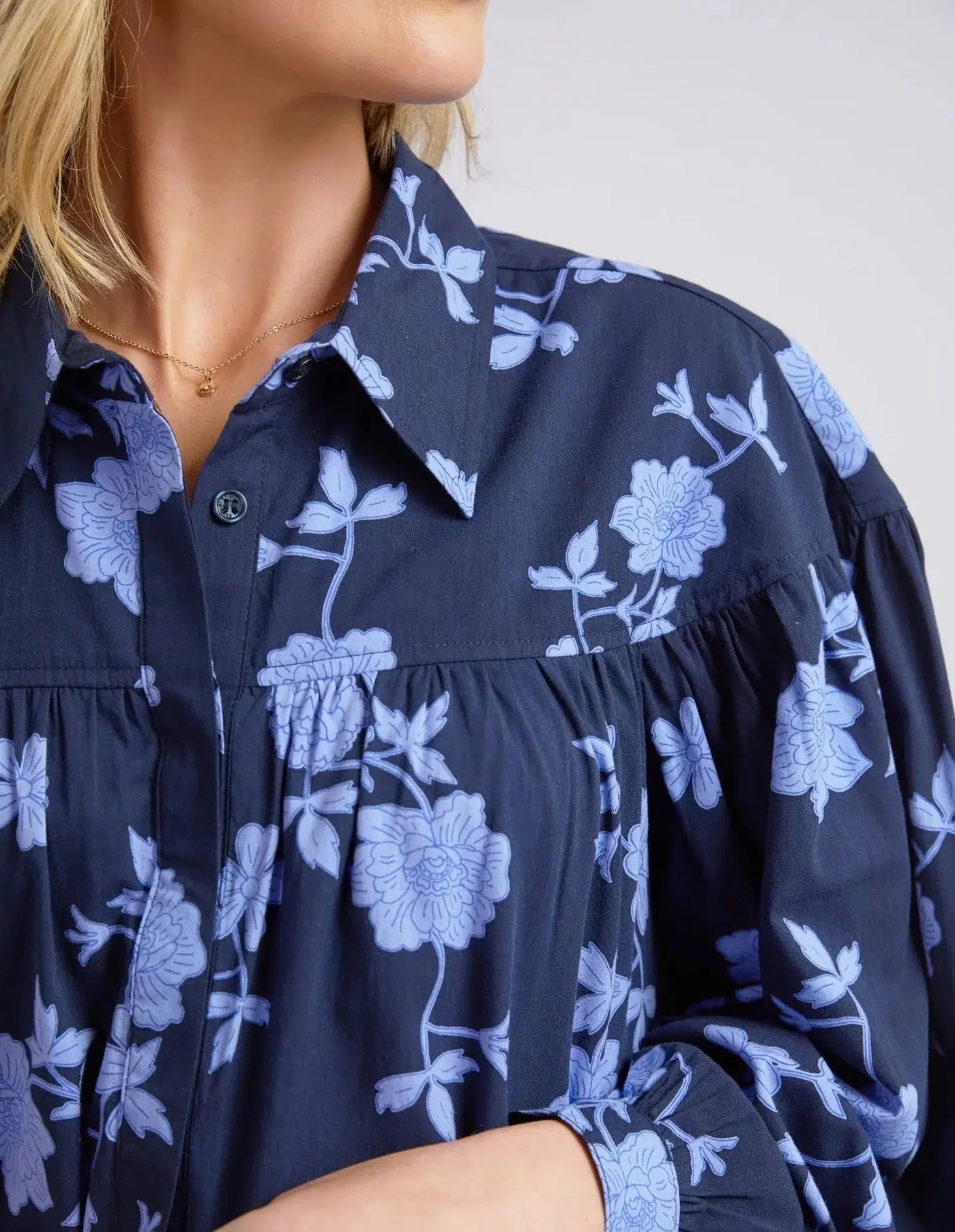 Kacey Floral Blouse - Navy-Elm Lifestyle-Lima & Co