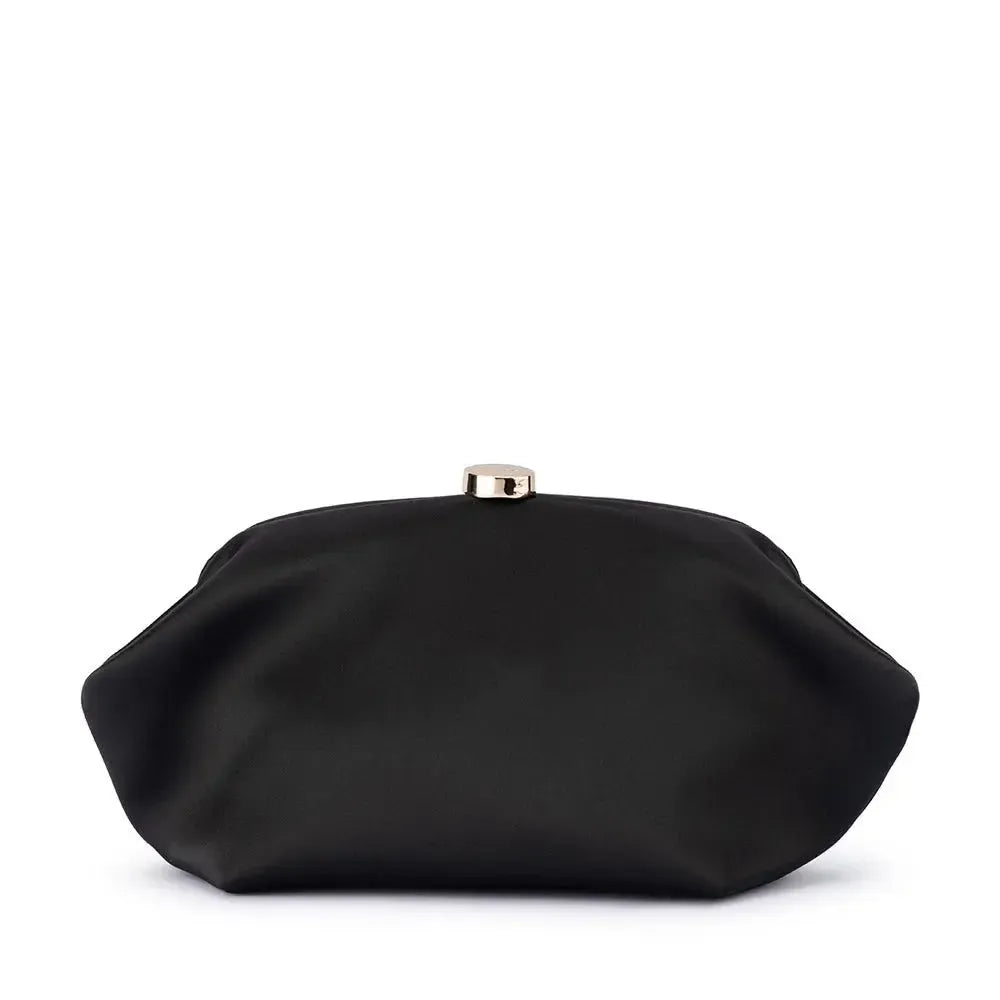 Karina Satin Clutch - Black-Olga Berg-Lima & Co