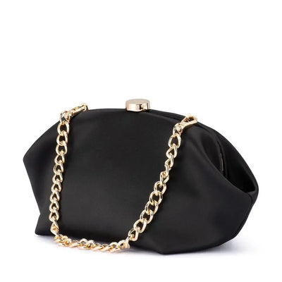 Karina Satin Clutch - Black-Olga Berg-Lima & Co