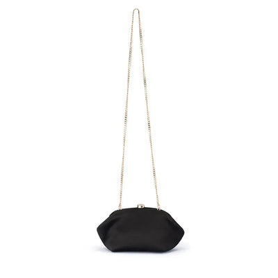 Karina Satin Clutch - Black-Olga Berg-Lima & Co