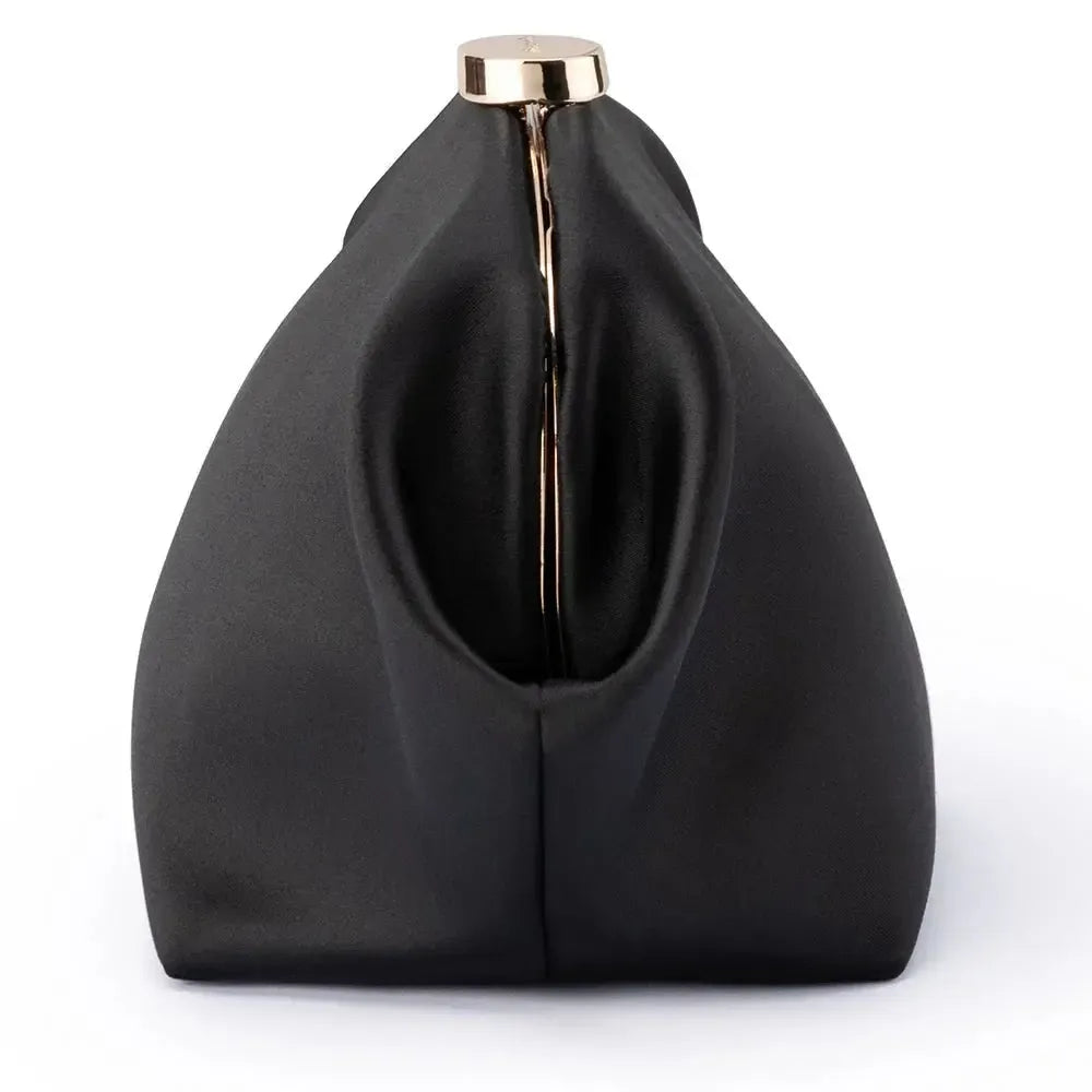 Karina Satin Clutch - Black-Olga Berg-Lima & Co