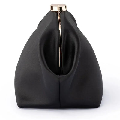 Karina Satin Clutch - Black-Olga Berg-Lima & Co