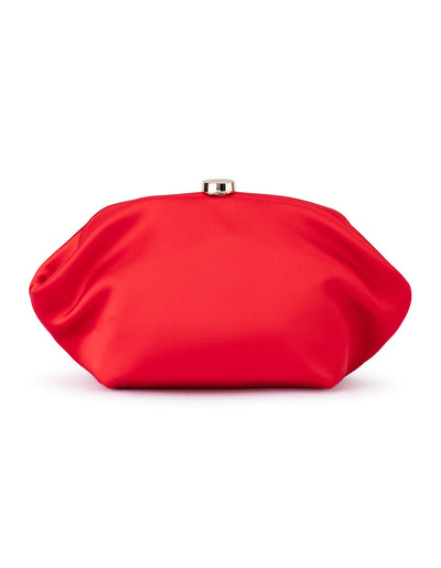 Karina Satin Clutch - Red-Olga Berg-Lima & Co