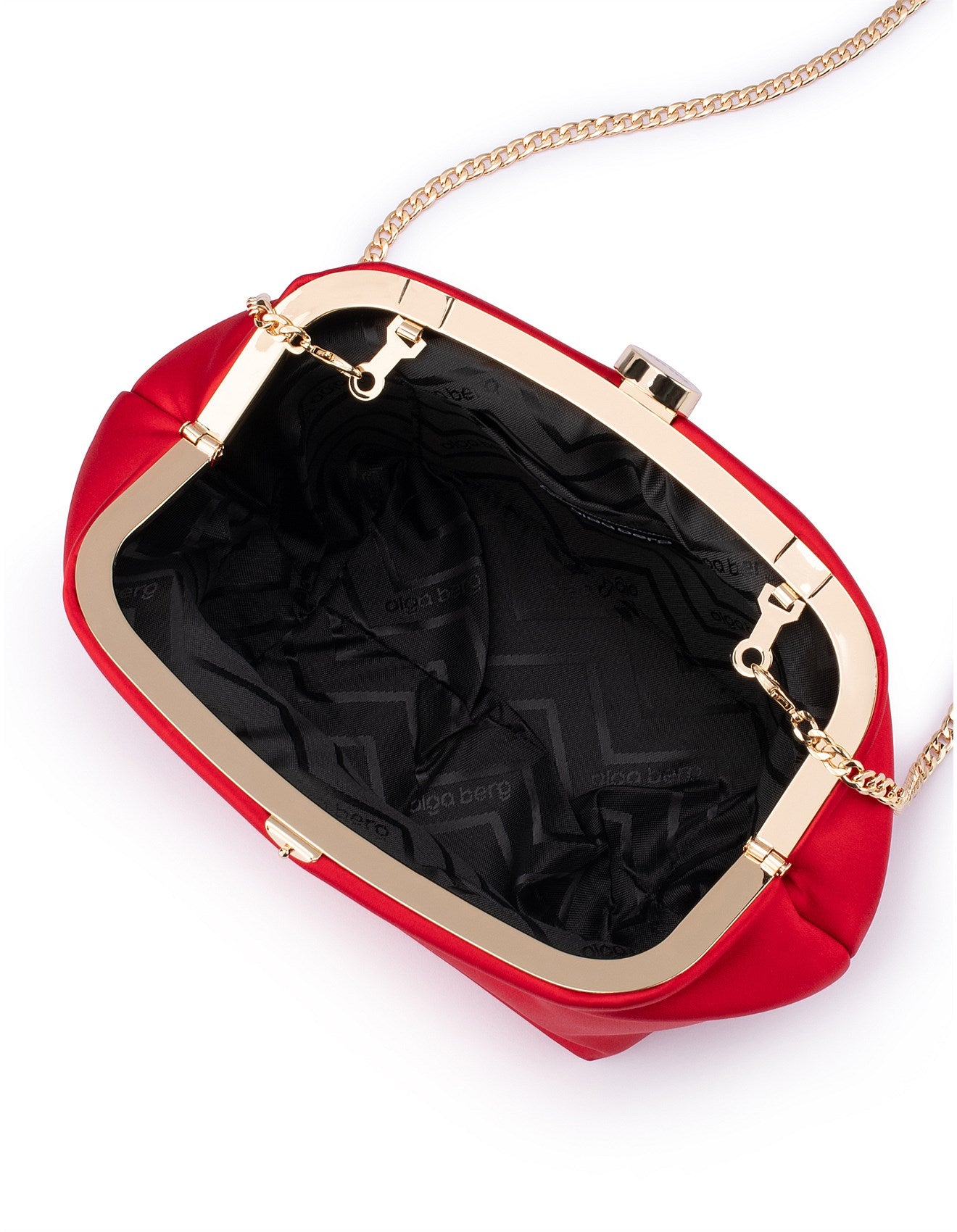 Karina Satin Clutch - Red-Olga Berg-Lima & Co