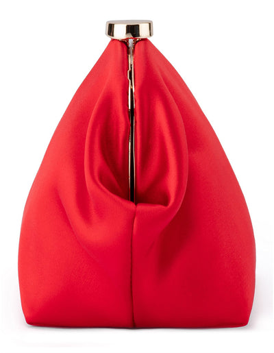 Karina Satin Clutch - Red-Olga Berg-Lima & Co