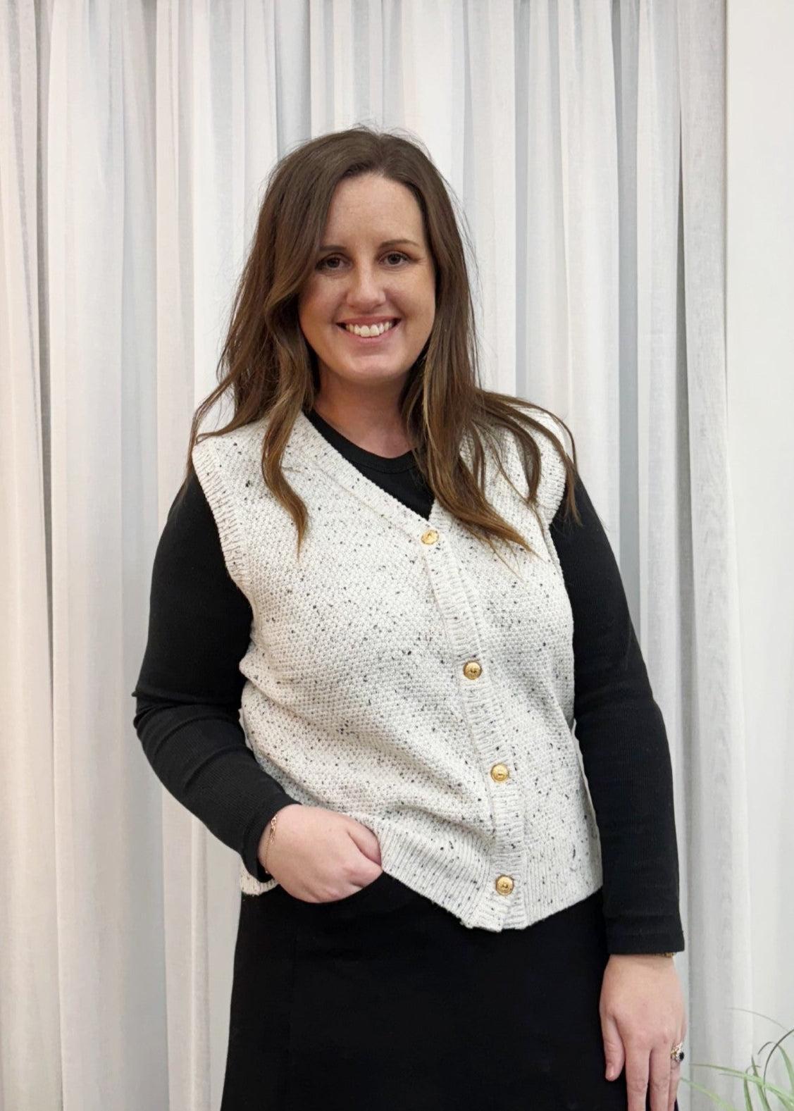 Knit Vest - Grey-Lima & Co-Lima & Co