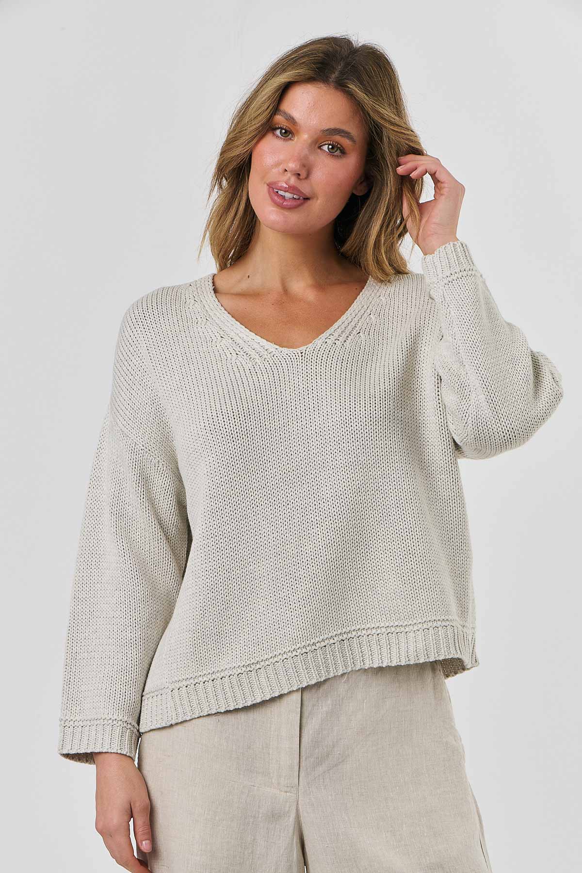 Knitwear Jumper - Grey-Naturals By O And J-Lima & Co