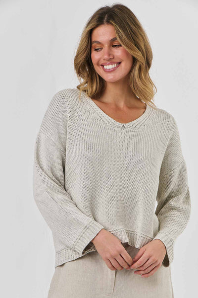 Knitwear Jumper - Grey-Naturals By O And J-Lima & Co