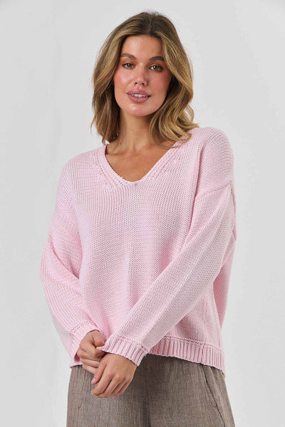 Knitwear Jumper - Pink-Naturals By O And J-Lima & Co