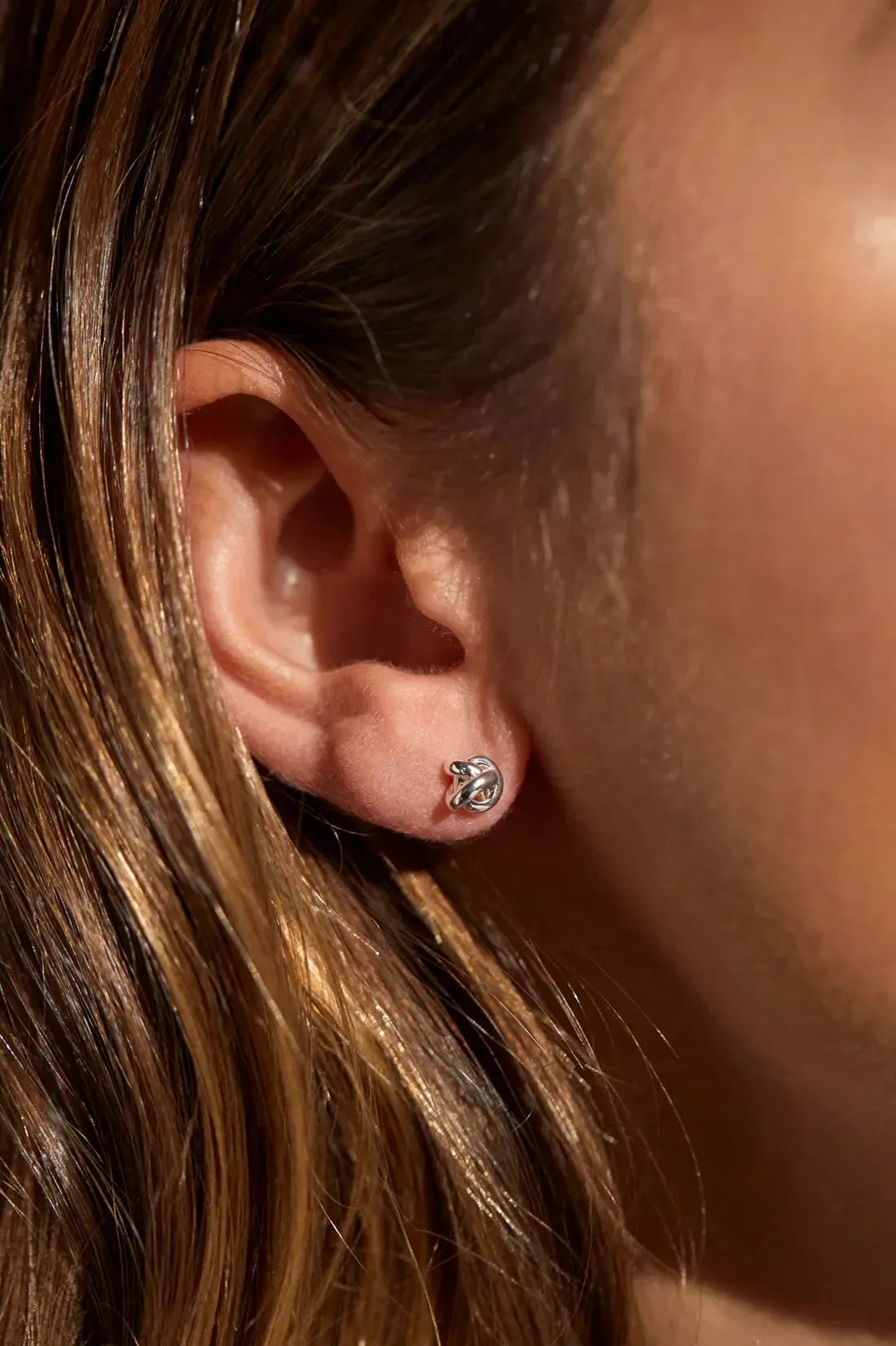 Knot Stud Earings - Silver Plated-Estella Bartlett-Lima & Co