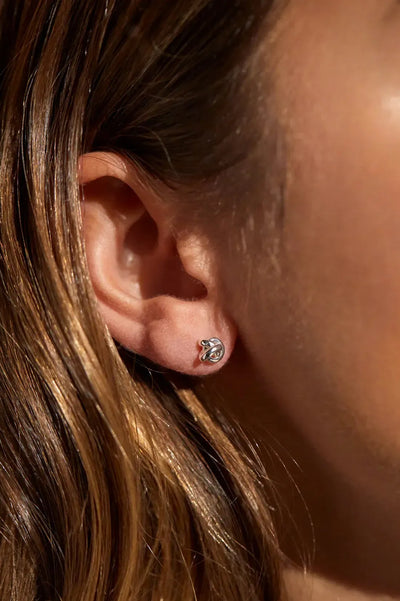Knot Stud Earings - Silver Plated-Estella Bartlett-Lima & Co