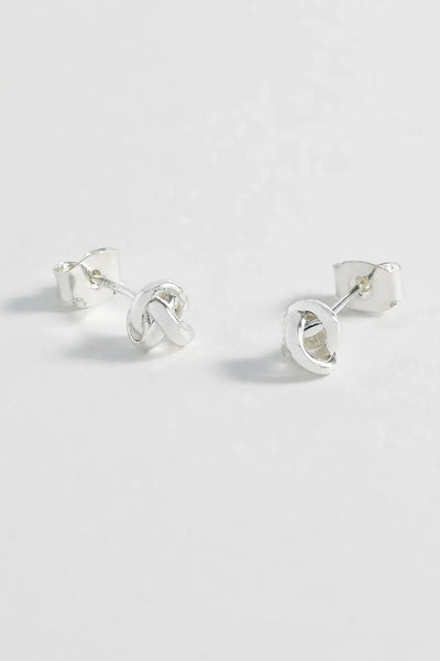 Knot Stud Earings - Silver Plated-Estella Bartlett-Lima & Co
