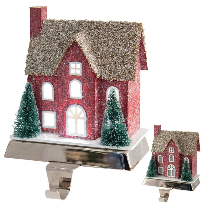 LED House Stocking Hanger - Red House-Swing-Lima & Co