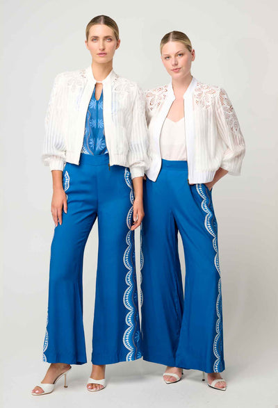 Lace Detail Bomber - Ivory-Once Was-Lima & Co