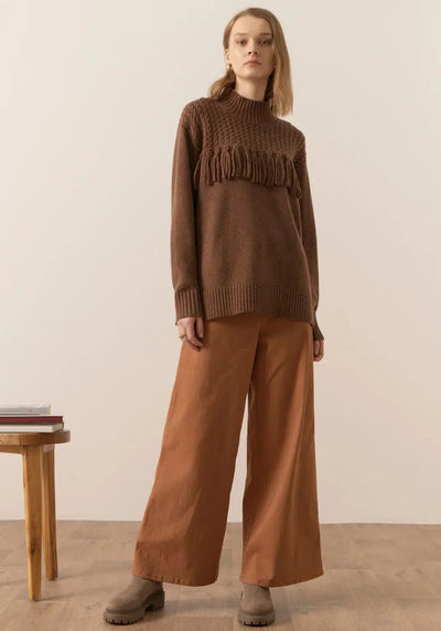Lance Tassel Knit - Taupe-POL Clothing-Lima & Co