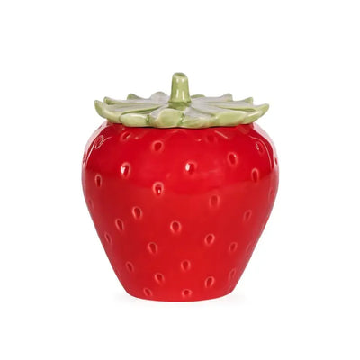 Large Red Strawberry Canister-Holly and Ivy-Lima & Co