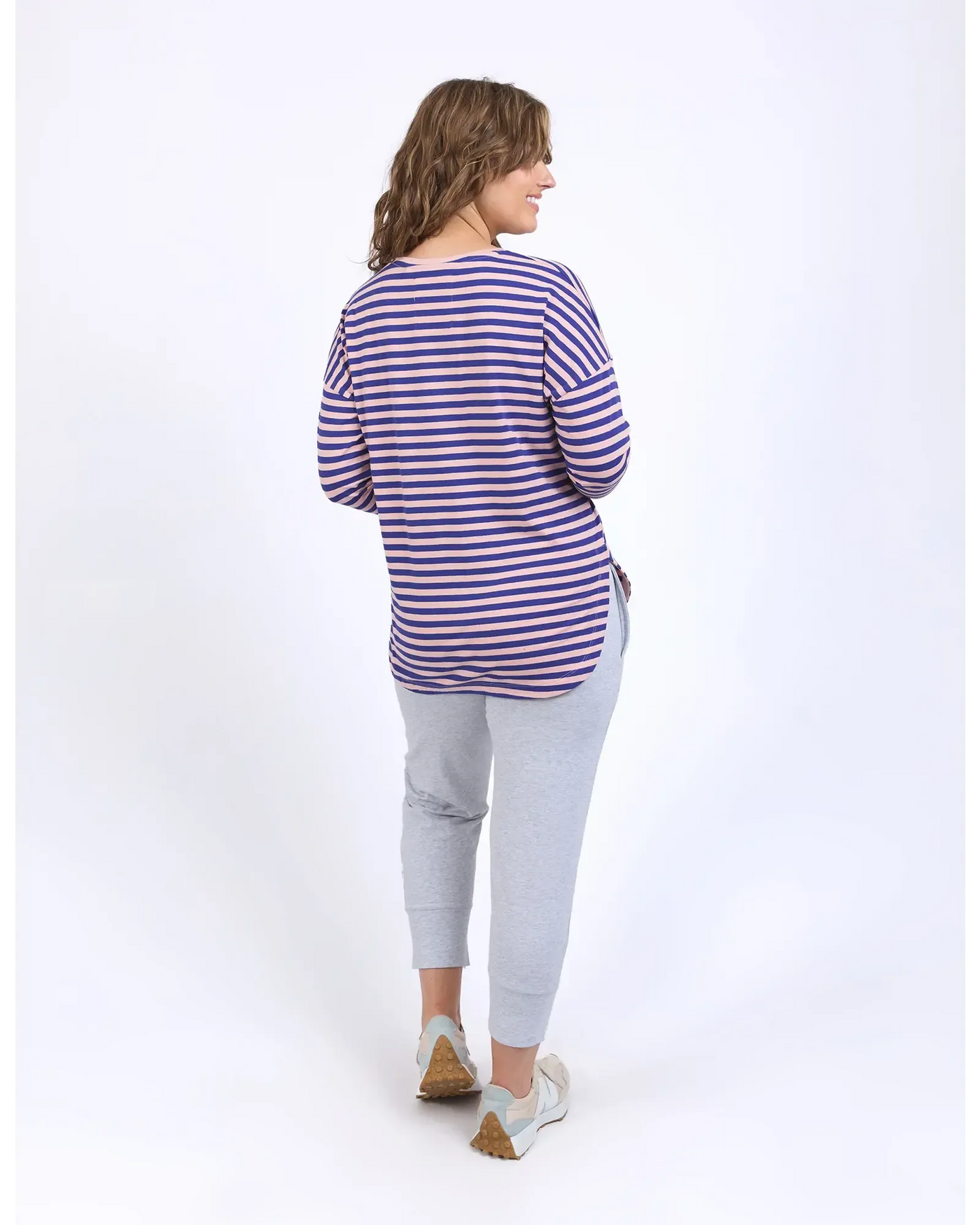 Lauren L/S Stripe Tee - Deep Blue and Blush Stripe-Elm Lifestyle-Lima & Co