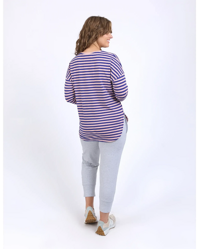 Lauren L/S Stripe Tee - Deep Blue and Blush Stripe-Elm Lifestyle-Lima & Co
