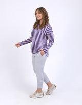 Lauren L/S Stripe Tee - Deep Blue and Blush Stripe-Elm Lifestyle-Lima & Co
