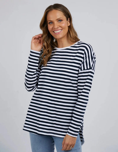 Lauren Long Sleeve Tee - Navy-Elm Lifestyle-Lima & Co