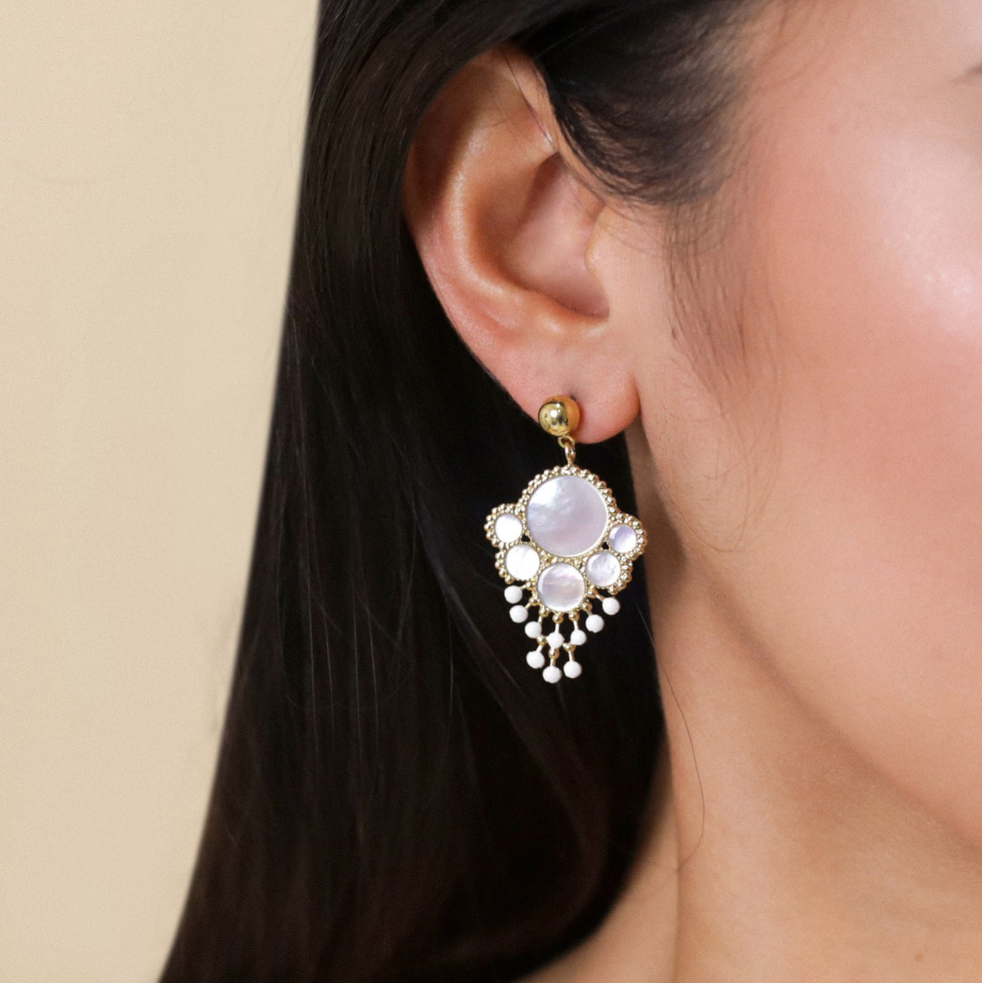 Lauryne Big Ball Post Earring-Franck Herval-Lima & Co