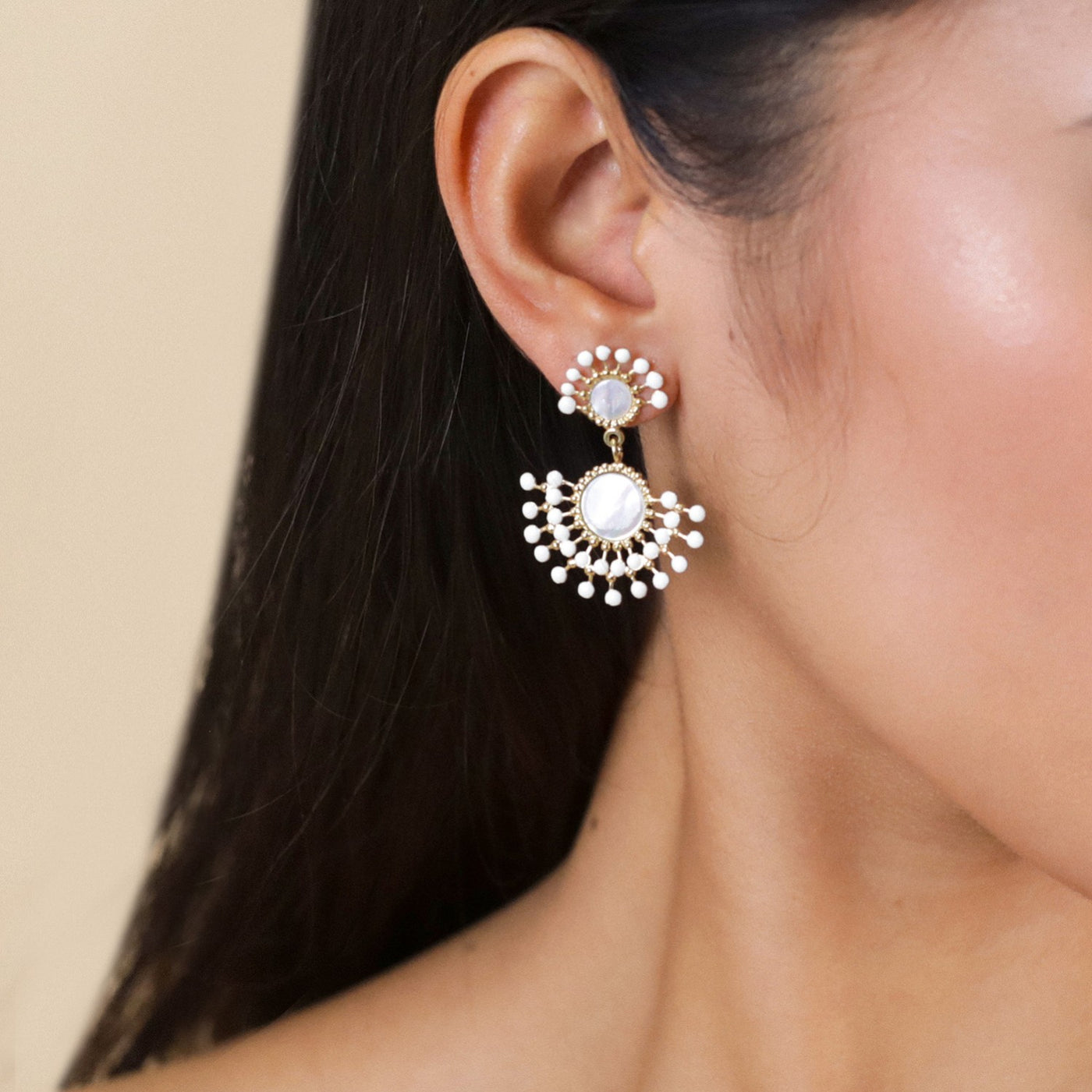 Lauryne Fan Shaped Post Earring-Franck Herval-Lima & Co