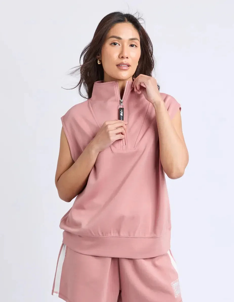 Layla Zip Vest - Dusty Rose-Foxwood-Lima & Co