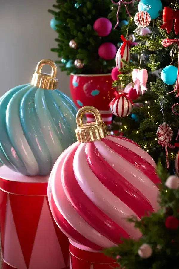 Led Aqua Swirl Bauble Decor-Holly and Ivy-Lima & Co
