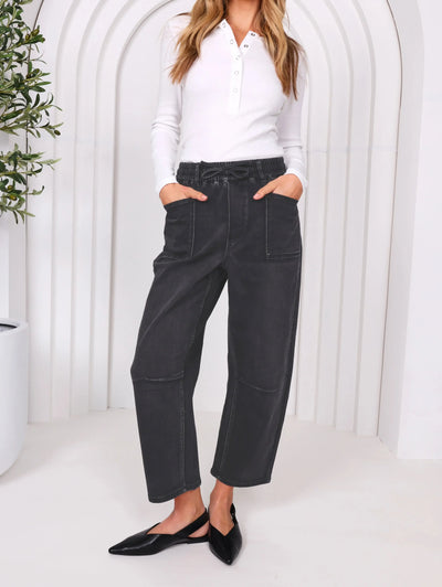 Leo Barrel Jeans - Black-Lima & Co-Lima & Co